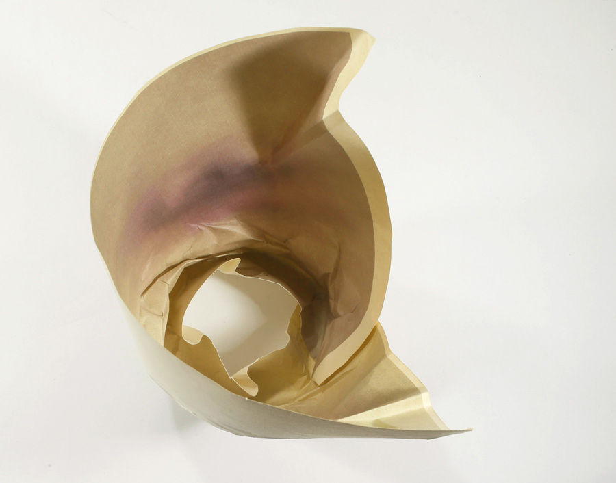Inside a paper vase there is an eye.